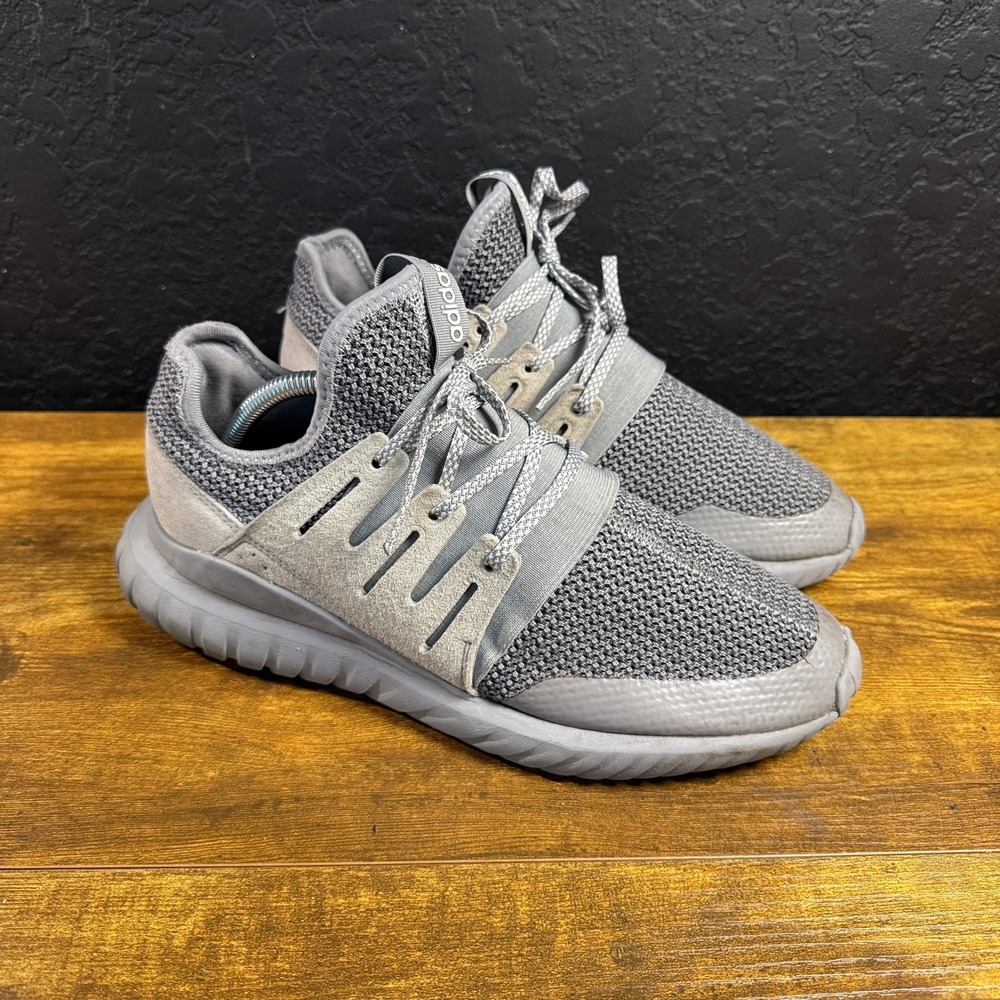 Adidas Tubular Radial S76718 Grey Mesh Suede Lifestyle Sneakers Mens Size 9